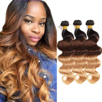 Black And Blonde Bundles Human Hair Ombre Body Wave Bundle Human Hair 3 Bundles 24 26 28 Inch Color 4/27 Body Wave Bundle