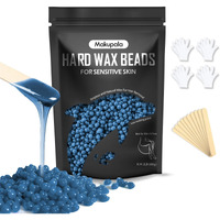 Makupala Hard Wax Beads For Sensitive Skin, 2Lb Unscented Spa Waxing Beads At Home For Brazilian Waxing, Professional Bluk Wax Beans Hair Removal For Body, Bikini, Legs, Facial, Easy Use, Blue