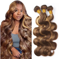 P427 Highlight Blonde Bundles Human Hair Body Wave Bundles 14 16 18 Inch Unprocessed Brazilian Virgin Remy Hair 3 Bundle Brown Body Wave Bundle Human Hair Extensions