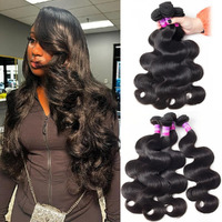 12A Human Hair Bundles 400G Body Wave Bundles Human Hair Extensions 26 28 30 30 Inch Brazilian Virgin Body Wave 4 Pieces Deals Unprocessed Brazilian Quick Weave Extensions Natural Black