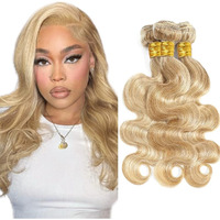 Highlight Bundles P27613 Blonde Body Wave Human Hair Bundle Two Tone Color 27 Mixed With Blonde Bundle Highlight 613 Body Wave 3 Bundles 14 14 14 Inch 300G
