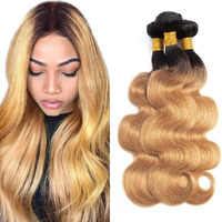 1B27 Bundle Honey Blonde Body Wave Human Hair Bundles 20 22 24 Inch Two Tone Black And Honey Blonde Bundles Human Hair Ombre Body Wave Bundle