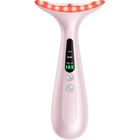 Facial And Neck Massager For Face, Neck - Skin Lifting & Firming - Wrinkle & Dark Circle Reducer - At Home Skin Care Face Sculpting Tool And Neck Massager-Pastel Pink