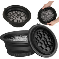 Silicone Face Bowl For Ice With Built-In Icetray, Collapsible Face Tub For Ice Bath, Facial Ice Plunge Bowl, Ice Water Facials At Home