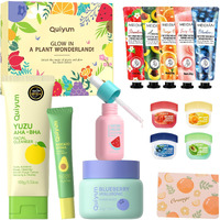 Quiyum Fruit Skincare, Skin Care Gift Sets, Skin Care For Teens 10-12, With Lip Balm *4, Facial Cleanser, Serum, Eye & Face Cream, Hands Cream *5 , Nourishing, Hydration, Glow Up, Trendy Stuff