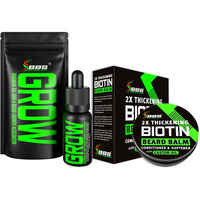 Beard Growth Kit W/Grow Beard Growth Oil For Men + 2X Thickening Biotin Beard Balm/Beard Care & Beard Conditioner (Beard Kit For Facial Hair Growth)