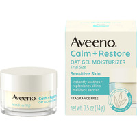 Aveeno Calm + Restore Oat Gel Facial Moisturizer For Sensitive Skin, Fast-Absorbing, Soothing Lightweight Gel Cream Face Moisturizer With Prebiotic Oat & Feverfew, Fragrance-Free, 0.5 Oz