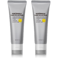 Gentle Exfoliating Face Wash For Deep Pore Cleanser And Blackhead Removal, Facial Cleanser For Oily Skin & Sensitive Skin, Double Cleansing Daily Facial Wash With Hyaluronic Acid + Glycerin, 2 Pack