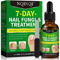 Nqinqi 7 Days Nail Fungus Treatment, Fungi Nail Liquid Maximum Strength, Ginger Cuticle Care Oil For Strengthen & Promote Nail Growth (2Pcs)