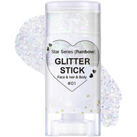 Rainbow Body Glitter,4Th Of July Outfits For Women Kids Patriotic Accessories,Face Hair Glitter Gel Makeup,Usa Flag Holographic Long Lasting Chunky Sequins Glitter Stick,4Th Of July (Rainbow)