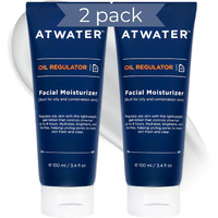 Atwater Mens Face Moisturizer With Oil Control Complex, Unscented Lightweight Formula - Mens Face Lotion For Oily Skin That Hydrates And Controls Shine - 3.4 Oz (2 Pack)