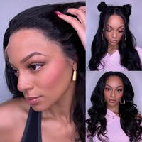 Beeos Hd Lace Wig 250% Density 13X4 Full Frontal Pre Plucked Human Hair Wigs Bleached Knots Body Wave Invisible Skinlike Real Hd Lace Wig 18 Inch