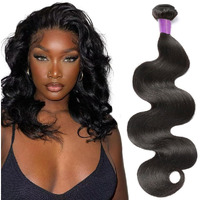 10 Inch 1 Bundle Human Hair 12A Body Wave Bundles Human Hair 100% Unprocessed Brazilian Virgin Human Hair Extensions For Women Natural Black