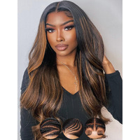 Klaiyi Pre Everything 13X4 Glueless Wig Ombre Brown Body Wave Pre Cut Lace Front Wigs Human Hair Pre Plucked Pre Bleached Wear And Go Wig With Dark Roots 12A Highlight Balayage 3S Ready To Wear 24Inch