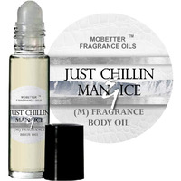 Mobetter Fragrance Oils Just Chillin Man & Ice Men Cologne Body Oil 1/3 Oz Roll On Glass Bottle