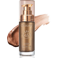Shimmer Body Oil, Spf 45 Broad Spectrum,Sunscreen Shimmer Body Oil With Coconut Oils,Long Lasting Liquid Luminizer For Body & Face, Highlighter Illuminator Body Makeup(Glistening Bronze, 30Ml)