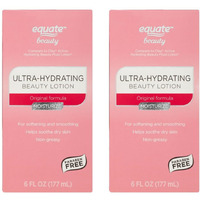 Equate Beauty Ultra-Hydrating & Moisturizing Beauty Lotion Softening And Smoothing For Dry Skin, 6 Fl Oz (Pack Of 2)