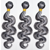 Peenoll 22 24 26 Inch Body Wave Human Hair Bundles Highlight P4/Grey Weave Bundles Human Hair 12A Unprocessed Brazilian Virgin Quick Weave Hair Extension For Black Women