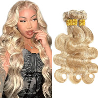 Fridnae Hair 32 32 32 Inch Highlight Bundles P27613 Body Wave Human Hair Bundle Two Tone Color 27 Mixed With Blonde Bundle Ombre 613 Body Wave Bundles 300G