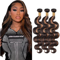 28 30 32 Inch Vinmdonm P1B30 Highlight Bundles Human Hair Ombre Brown Body Wave 3 Bundles Two Tone Black Mixed With Brown Bundle
