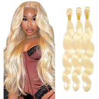 Niciitysi 22 24 26 Inch Color 613 Blonde Body Wave Bundles Human Hair Double Weft Brazilian Hair Extensions Soft And Silky For Women
