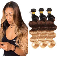 Ombre Brown Bundles Human Hair 1B427 Body Wave Bundles Honey Blonde Bundles 14 16 18 Inch Unprocessed Brazilian Virgin Remy Mixed With Length 3 Bundles Dark Brown Body Wave Bundles Hair Weave