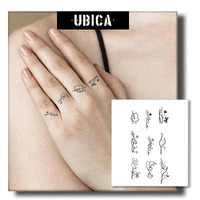 Ubica Semi Permanent Tattoos, 2 Sheets Tiny Temporary Tattoo Ring, Lasts 7-15 Days Water-Resistant, Realistic Minimalist Design For Finger, Non-Reflective Body Art Stickers