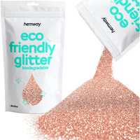 Hemway Eco Friendly Biodegradable Glitter 100G / 3.5Oz Bio Cosmetic Safe Sparkle Vegan For Face, Eyeshadow, Body, Hair, Nail And Festival - Ultrafine (1/128"" 0.008"" 0.2Mm) - Rose Gold