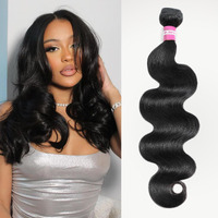 Dmkeep 12A Human Hair Bundles 16 Inch Body Wave Bundles Human Hair 100% Unprocessed Brazilian Raw Virgin Hair Single Bundle Quick Weave Human Hair Extensions Natural Color