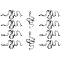 Fashion Realistic Big Size Black Snake Temporary Tattoo Stickers For Women Men Waterproof Fake Tattoo Waist Body Forearm Arm (Pack Of 10)