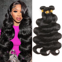12A Human Hair Bundles 22 24 26 Inch Body Wave Bundles Human Hair 100% Unprocessed Brazilian Virgin Weave 3 Bundle Natural Black Wet And Wavy Human Hair Extensions 1B Color For Women