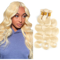 613 Body Wave Bundles Honey Blonde Human Hair 3 Bundles Brazilian 100% Unprocessed Virgin Extensions Double Weft Bundle 8 10 12 Inch