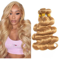 Color 27 Human Hair Bundles Honey Blonde Body Wave Bundles 16 18 20 Inch Brazilian Unprocessed Virgin Hair 3 Bundles 300G