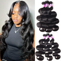 12A Human Hair Bundles 300G Body Wave Bundles Human Hair Extensions 26 28 28 Inch Brazilian Virgin Body Wave 3 Pieces Deals Unprocessed Brazilian Quick Weave Extensions Natural Black