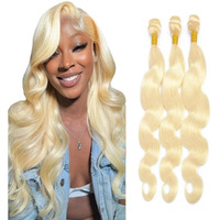 Niciitysi Color 613 Body Wave Bundles Human Hair Blonde Bundles 8 10 12 Inch Double Weft Brazilian Hair Extensions Silky And Soft Blonde Color For Women