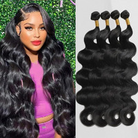 Zggtl Body Wave Bundles Human Hair 16 18 20 22Inch 100% Human Hair Quick Weave Bundles For Women Natural Black