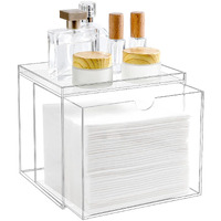 Vegevigi Acrylic Disposable Face Towel Holder Intended For Face Towels Xl, Facial Towel Storage Box With Drawer, Clear Clean Towels Xl Container Organizer For Bathroom Countertop