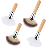 Thinp 4 Pcs Facial Fan Brush,Facial Brushes Esthetician Fan Brushes Esthetician Fluffy Fan Brushes Face Soft Bristle Highlighting Blush With Long And Short Handle For Women Girls Loose Powder Blush