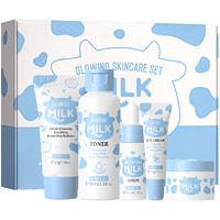 Laikou Skin Care Set, Skin Care Routine Kit For Women, Skincare Gift Set, Travel Size Toiletries With Milk Cleanser, Toner, Serum, Eye Cream, Face Cream Mother's Day Christmas Birthday Daughter Wife