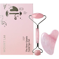 Mount Lai Rose Quartz Gua Sha Facial Tools, Pink Quartz Gua Sha Facial Tools Set And Roller, Guasha Tool For Face To Relieve Muscle Tension And Reduce Puffiness, Anti Aging Skin Care Sets For Women
