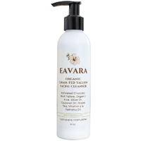 Eavara Beef Tallow Face Wash - Natural And Hydrating With Activated Charcoal, Aloe, Hyaluronic Acid, And Green Tea - Facial Cleanser With Grass Fed Beef Tallow - Face Wash For Women And Men - 6Oz Pump