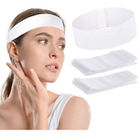 Nujzuir 40 Pieces Disposable Facial Headbands For Women Individual Wrapped Elastic Makeup Head Band Headwraps For Facials Skincare Spa