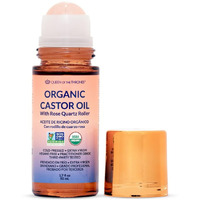 Queen Of The Thrones Organic Golden Castor Oil Roll-On With Rose Quartz | 100% Pure For Skin, Brows & Lashes And Less-Mess Castor Oil Packs | Hexane-Free | Usda Certified | Cold-Pressed [50Ml (1.7Oz)]