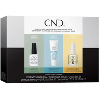 Cnd Care.Condition.Coat Kit - Nail Strengthener, Cuticle Cream & Oil - Strengthener Rxx, Cuticle Eraser & Solaroil - 3-Piece Nail Treatment