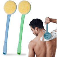 2 Pack Back Scrubber Shower Brush With 15 Inch Long Handle, Soft Bristles Full Body Skin Exfoliator For Bath Wet Or Dry Brush For Men & Women