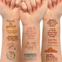Christian Temporary Tattoos For Kids,80 Pcs Bible Verse Fake Temporary Tattoo For Adult Women Men Christian Party Favors Body Decorations Supplies,God Bless Classic Quote Tattoos For Boys Girls Q735