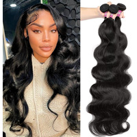 Dmkeep 12A Human Hair Bundles 30 30 30 Inch Body Wave Bundles Human Hair 100% Unprocessed Brazilian Raw Virgin Hair 3 Pcs Quick Weave Human Hair Extensions Natural Color