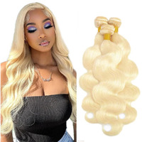 613 Blonde Bundles Human Hair Honey Blonde Body Wave Bundles 26 28 30 Inch Unprocessed Brazilian Virgin Hair 3 Bundle 50 Gram Per Bundle Deals Quick Weave Hair Extensions