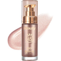 Body Shimmer Oil, Spf 45 Broad Spectrum, Sunscreen Shimmer Body Glow Oil With Coconut Oils, Glitter Sunscreen For Body & Face, Body Luminizer Face Highlighters & Luminizers Makeup(Rose Gold, 30Ml)