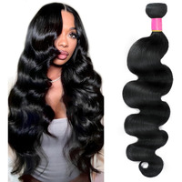 Body Wave Bundles Human Hair 24 Inch 12A Human Hair Bundles Real 100% Raw Unprocessed Brazilian Virgin Sew In Quick Weave Natural Black Deals Thick Hair Extensions